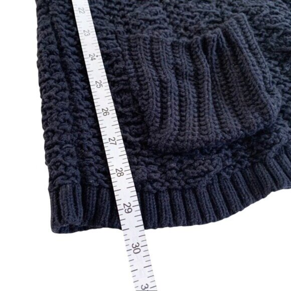 Anthro Far Away from Close Blue Wool Blend Tunic Chunky Knit Sweater Women's S - Picture 6 of 9